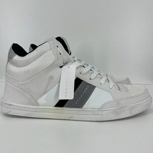 Sean John Hardlined Sneakers Men's Size 13 White Lace Up High Top‎